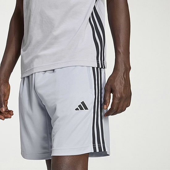 adidas Essential 3 Stripe Mens 9" Big and Tall Workout Shorts