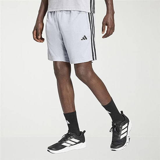 adidas Essential 3 Stripe Mens 9" Big and Tall Workout Shorts