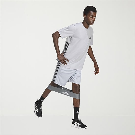 adidas Essential 3 Stripe Mens 9" Big and Tall Workout Shorts