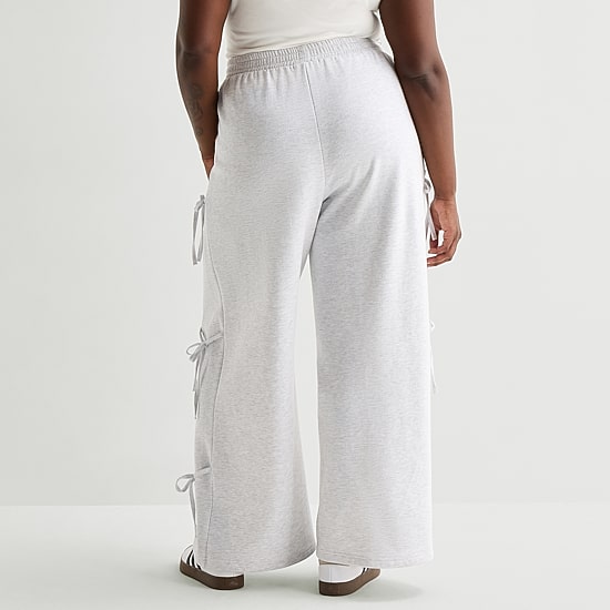 Forever 21 Womens Juniors Plus Wide Leg Mid Rise Pull-On Pant