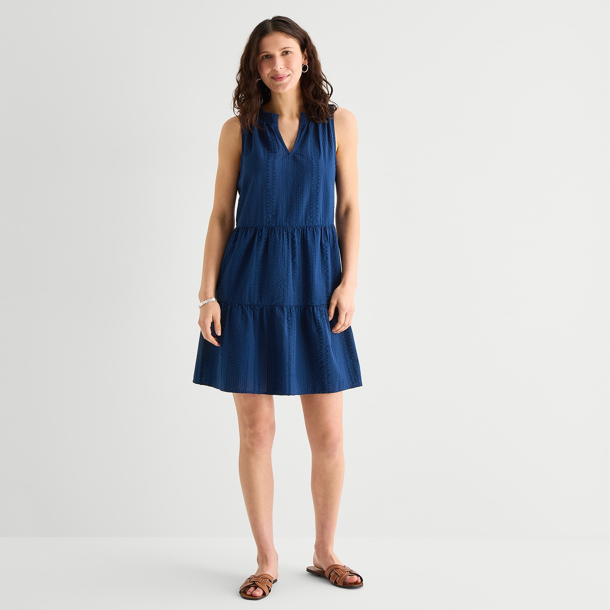 St. John's Bay Womens V Neck Sleeveless A-Line Dress