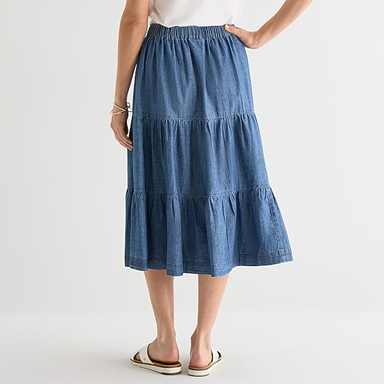 St. John's Bay Womens Long Denim Skirt