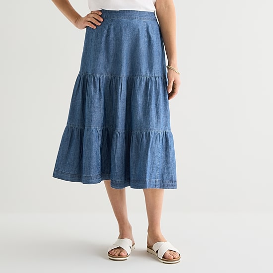 St. John's Bay Womens Long Denim Skirt