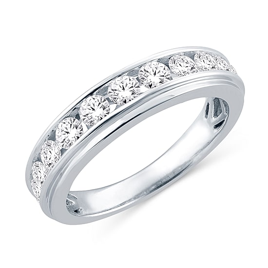 Womens 2MM 1 CT. T.W. Natural White Diamond 14K Gold Wedding Band