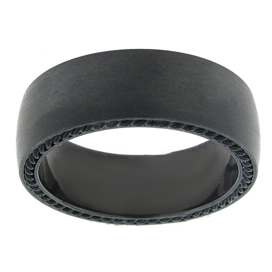 Mens Black Zirconium Band