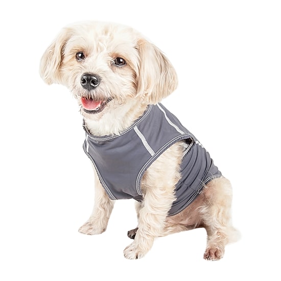 Pet Life ® Active 'Racerbark' 4-Way Stretch Performance Active Dog Tank Top T-Shirt