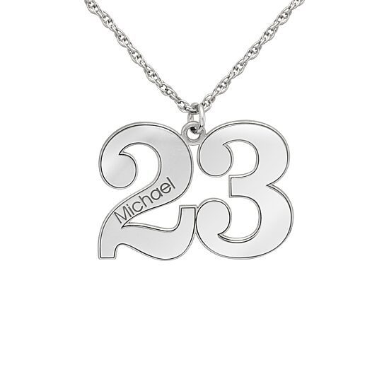 Personalized Womens Sterling Silver 18 Inch Pendant Necklace