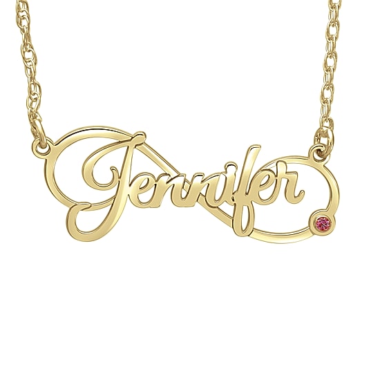 Personalized Womens Simulated Sterling Silver 18 Inch Pendant Necklace