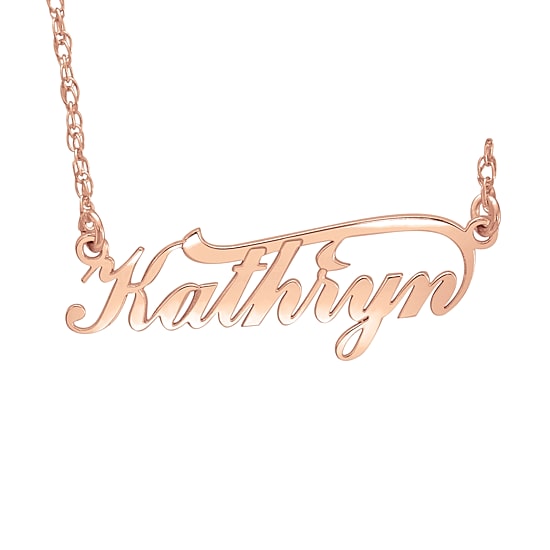 Personalized Womens 10K White, Yellow, or 14K Rose Gold Name Necklace