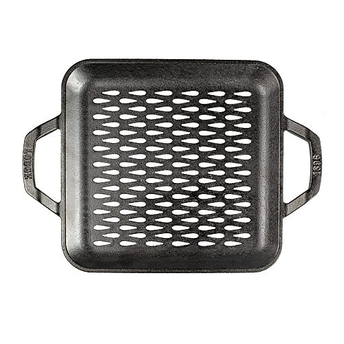 Lodge Cast Iron Chef Collection 11" Chef Style Square Grill Topper Cookware - Black
