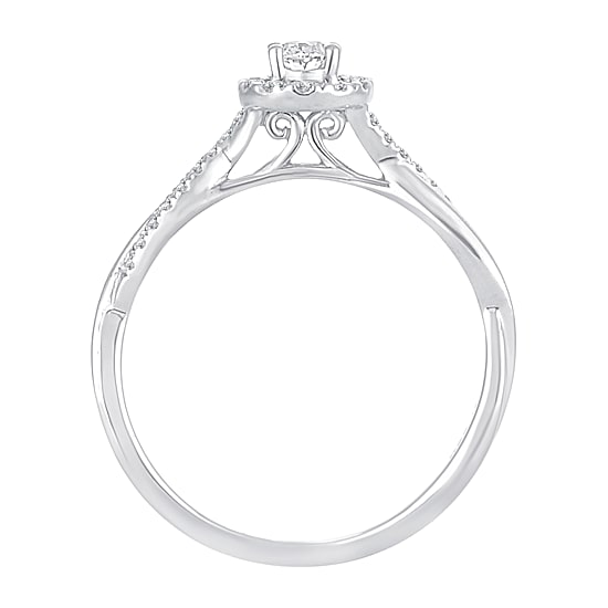 Womens 1/3 CT. T.W. Natural White Diamond 10K Gold Oval Engagement Ring