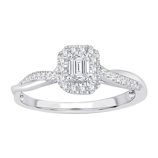 Womens 1/3 CT. T.W. Natural White Diamond 10K Gold Engagement Ring