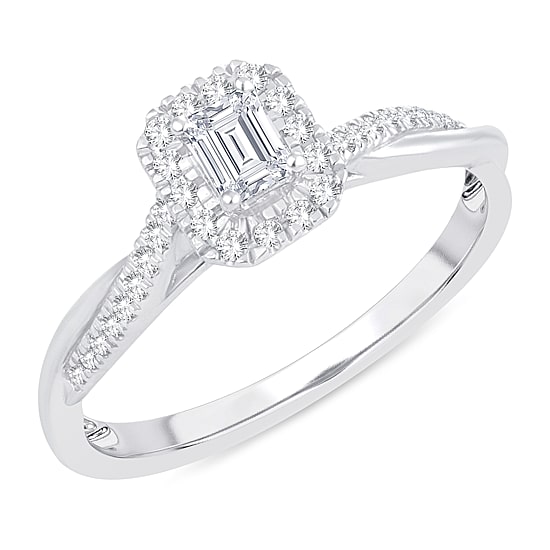 Womens 1/3 CT. T.W. Natural White Diamond 10K Gold Engagement Ring