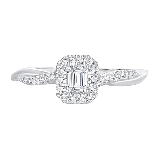Womens 1/3 CT. T.W. Natural White Diamond 10K Gold Engagement Ring