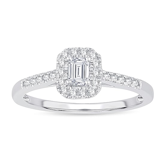 Womens 1/3 CT. T.W. Natural White Diamond 10K Gold Engagement Ring