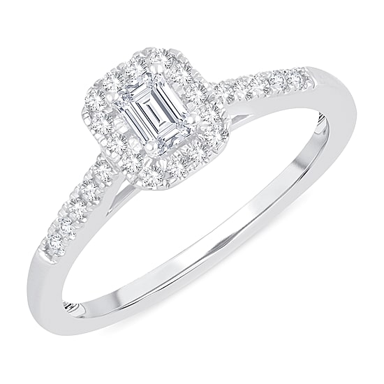 Womens 1/3 CT. T.W. Natural White Diamond 10K Gold Engagement Ring