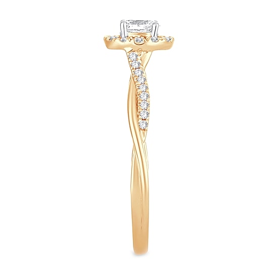 Womens 1/3 CT. T.W. Natural White Diamond 10K Gold Oval Engagement Ring