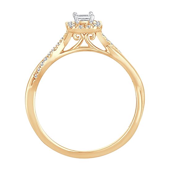 Womens 1/3 CT. T.W. Natural White Diamond 10K Gold Engagement Ring