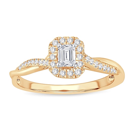 Womens 1/3 CT. T.W. Natural White Diamond 10K Gold Engagement Ring