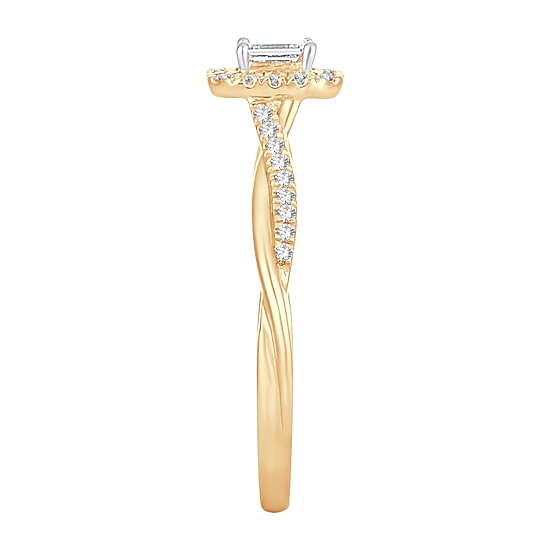 Womens 1/3 CT. T.W. Natural White Diamond 10K Gold Engagement Ring