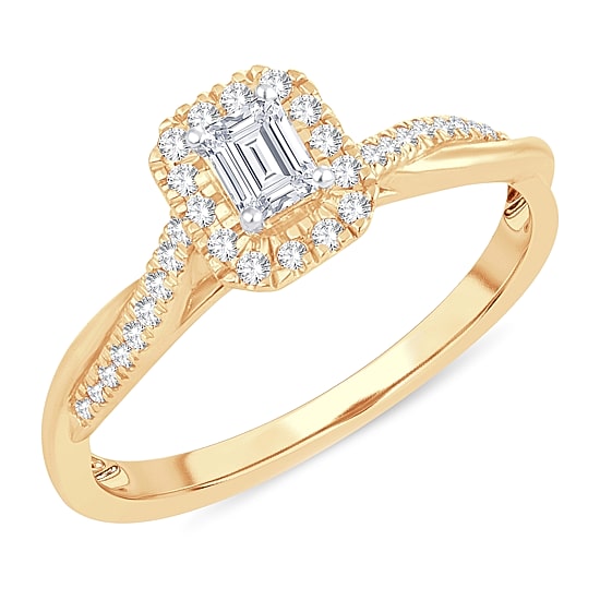 Womens 1/3 CT. T.W. Natural White Diamond 10K Gold Engagement Ring