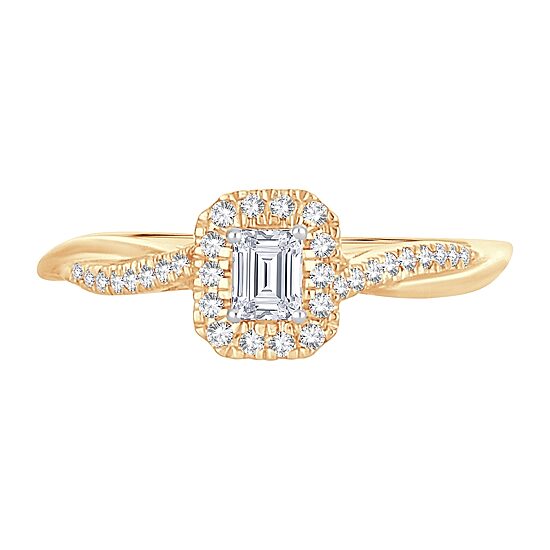 Womens 1/3 CT. T.W. Natural White Diamond 10K Gold Engagement Ring