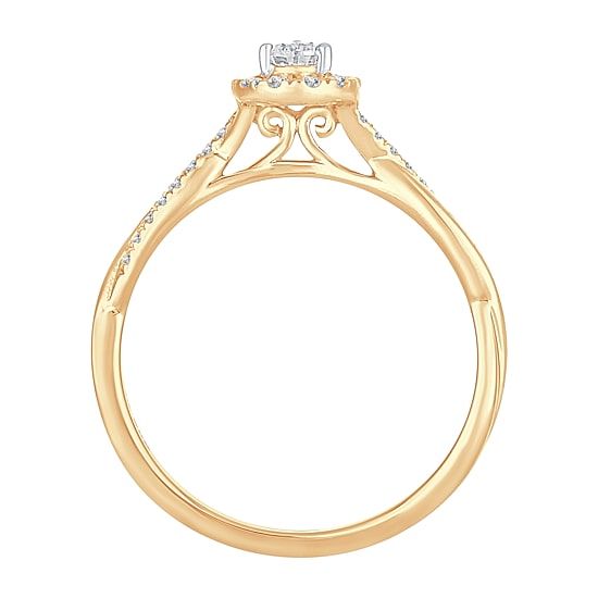 Womens 1/3 CT. T.W. Natural White Diamond 10K Gold Pear Engagement Ring