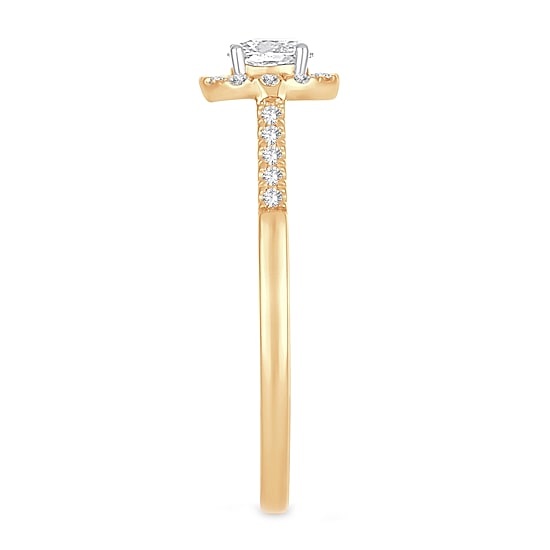 Womens 1/3 CT. T.W. Natural White Diamond 10K Gold Oval Engagement Ring