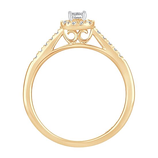 Womens 1/3 CT. T.W. Natural White Diamond 10K Gold Engagement Ring