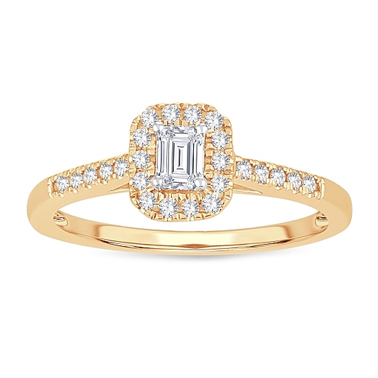 Womens 1/3 CT. T.W. Natural White Diamond 10K Gold Engagement Ring