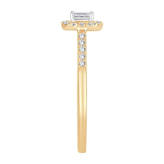 Womens 1/3 CT. T.W. Natural White Diamond 10K Gold Engagement Ring
