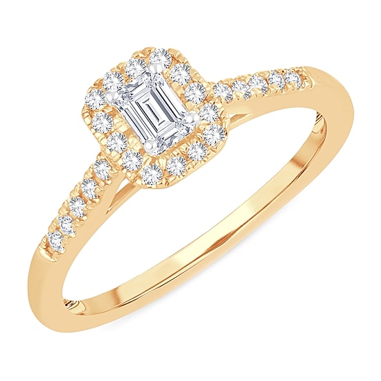 Womens 1/3 CT. T.W. Natural White Diamond 10K Gold Engagement Ring