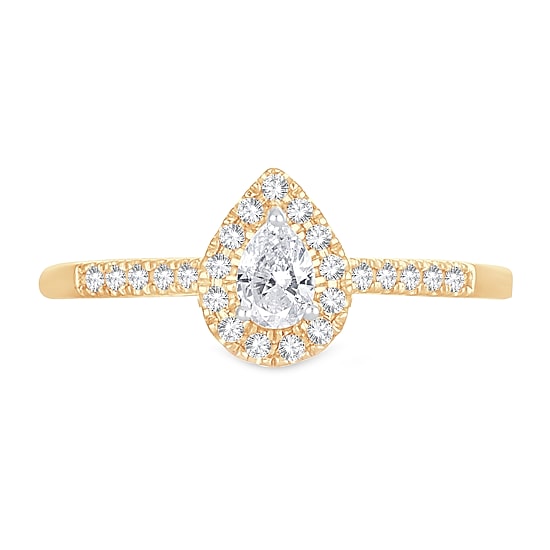 Womens 1/3 CT. T.W. Natural White Diamond 10K Gold Pear Engagement Ring