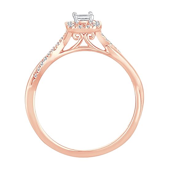 Womens 1/3 CT. T.W. Natural White Diamond 10K Gold Engagement Ring