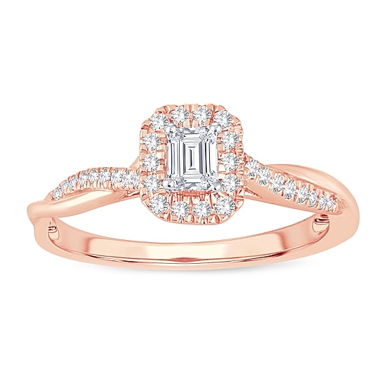 Womens 1/3 CT. T.W. Natural White Diamond 10K Gold Engagement Ring
