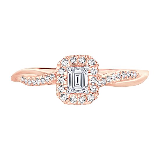 Womens 1/3 CT. T.W. Natural White Diamond 10K Gold Engagement Ring