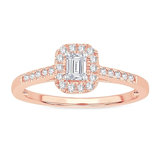 Womens 1/3 CT. T.W. Natural White Diamond 10K Gold Engagement Ring