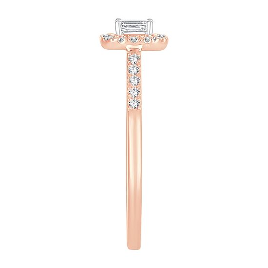 Womens 1/3 CT. T.W. Natural White Diamond 10K Gold Engagement Ring