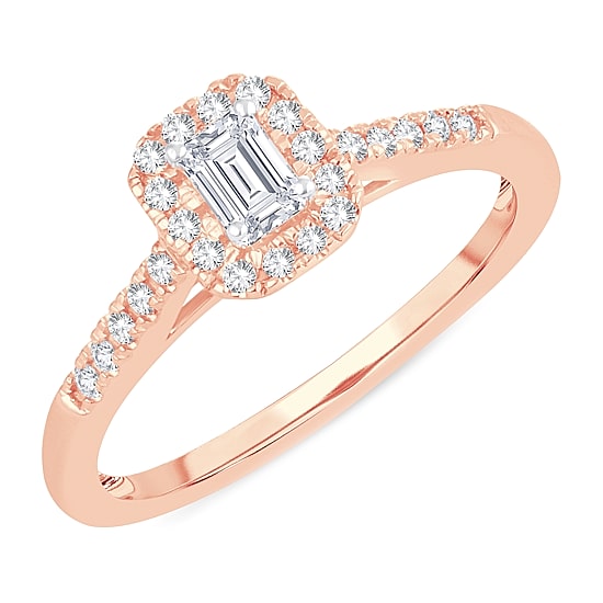 Womens 1/3 CT. T.W. Natural White Diamond 10K Gold Engagement Ring