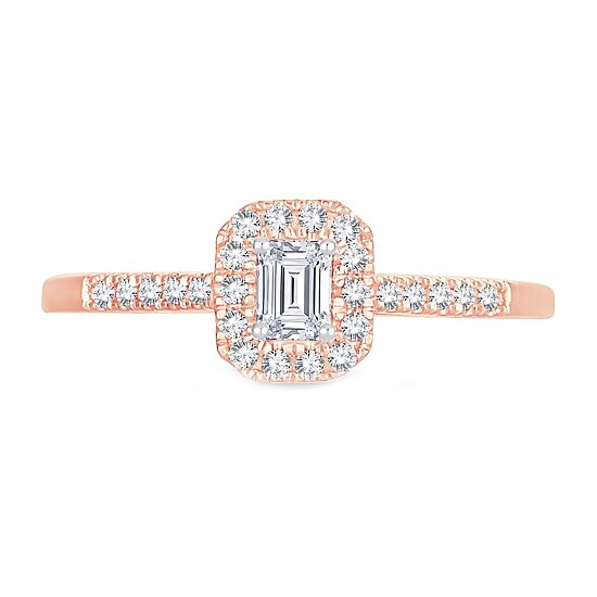 Womens 1/3 CT. T.W. Natural White Diamond 10K Gold Engagement Ring