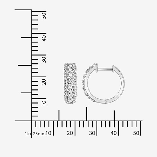 Diamonart Womens Cubic Zirconia Sterling Silver 17.1mm Hoop Earrings