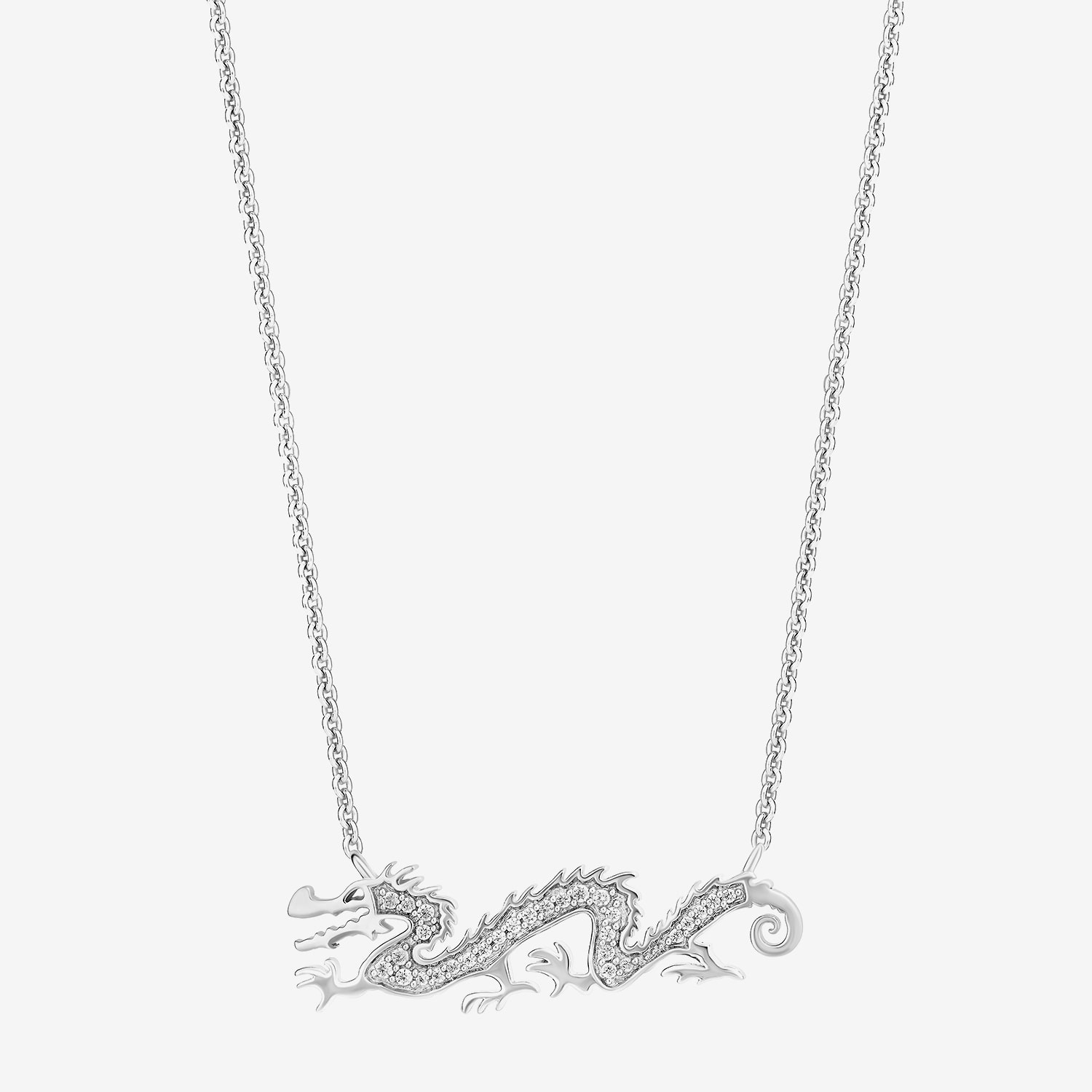 Enchanted Disney Fine Jewelry Womens 1/10 CT. T.W. Natural White Diamond Sterling Silver 18 Inch Pendant Necklace