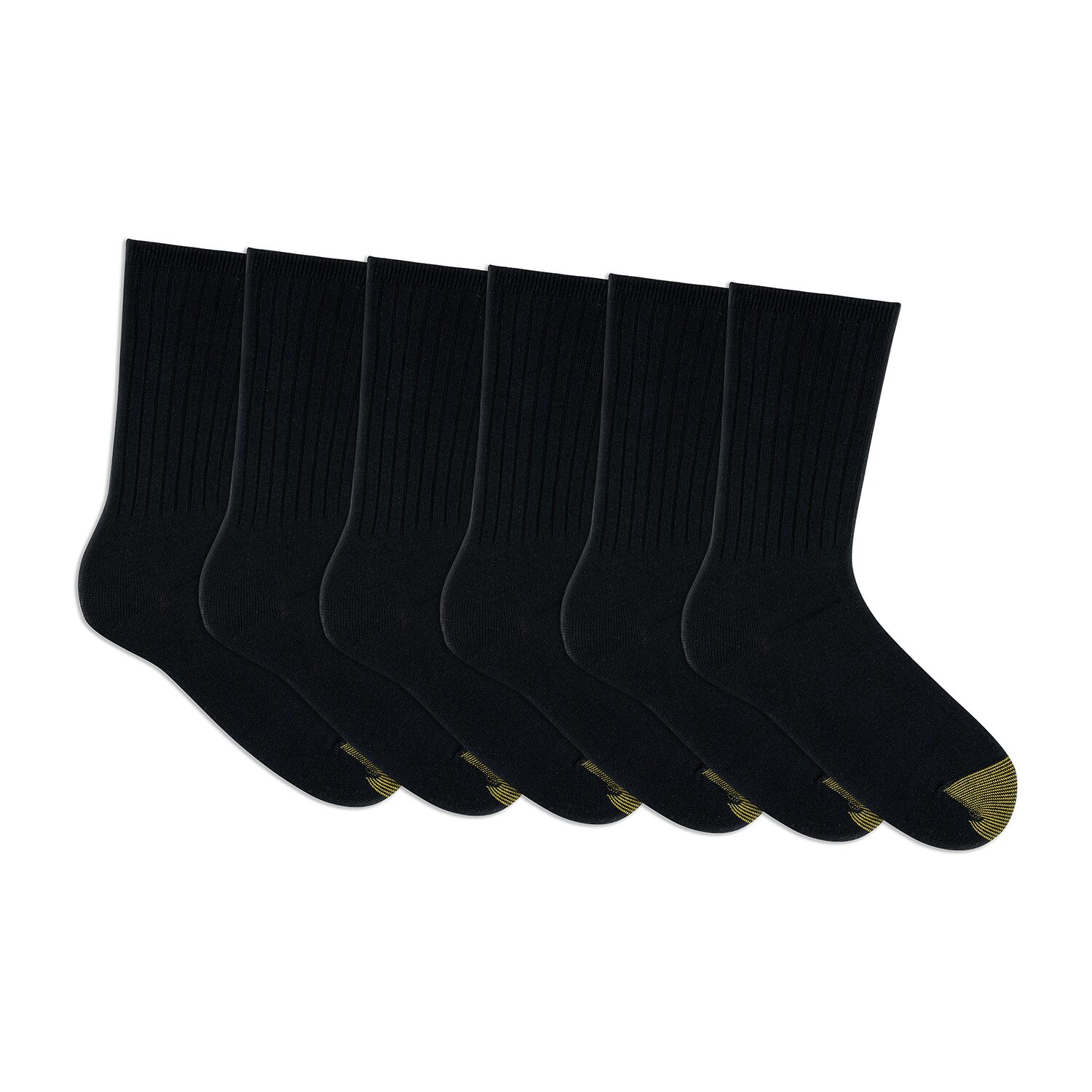 Gold Toe Ribbed Womens 6 Pair Crew Socks
