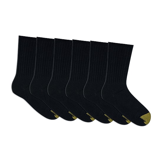 Gold Toe Ribbed Womens 6 Pair Crew Socks