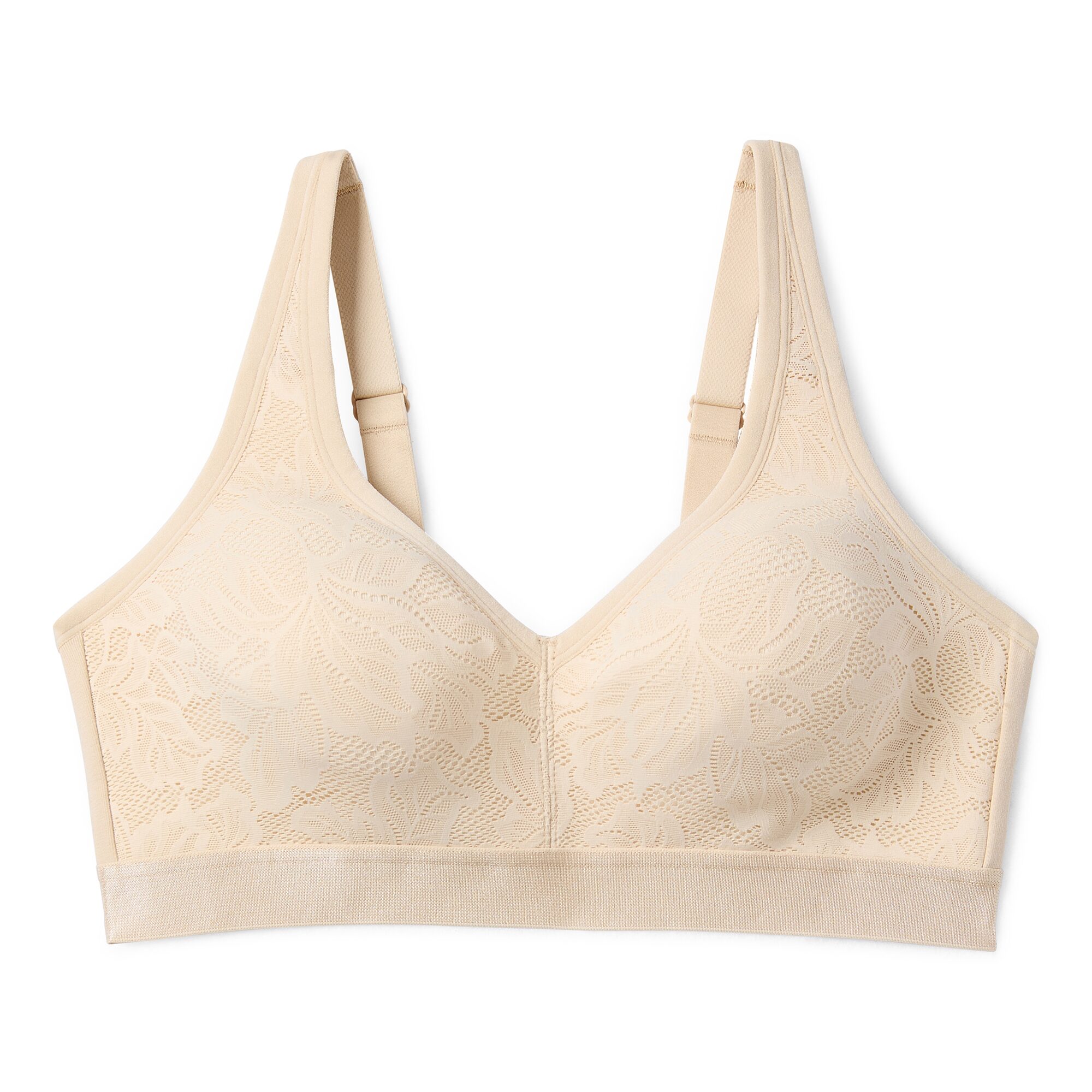 Ambrielle Cotton Unlined Wirefree Lace Bra
