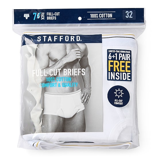 Stafford Full-Cut Bonus Mens 7 Pack Briefs 302865