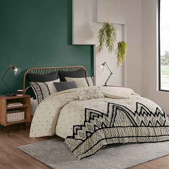 INK+IVY Marta 3 Piece Flax and Cotton Blended Comforter Set