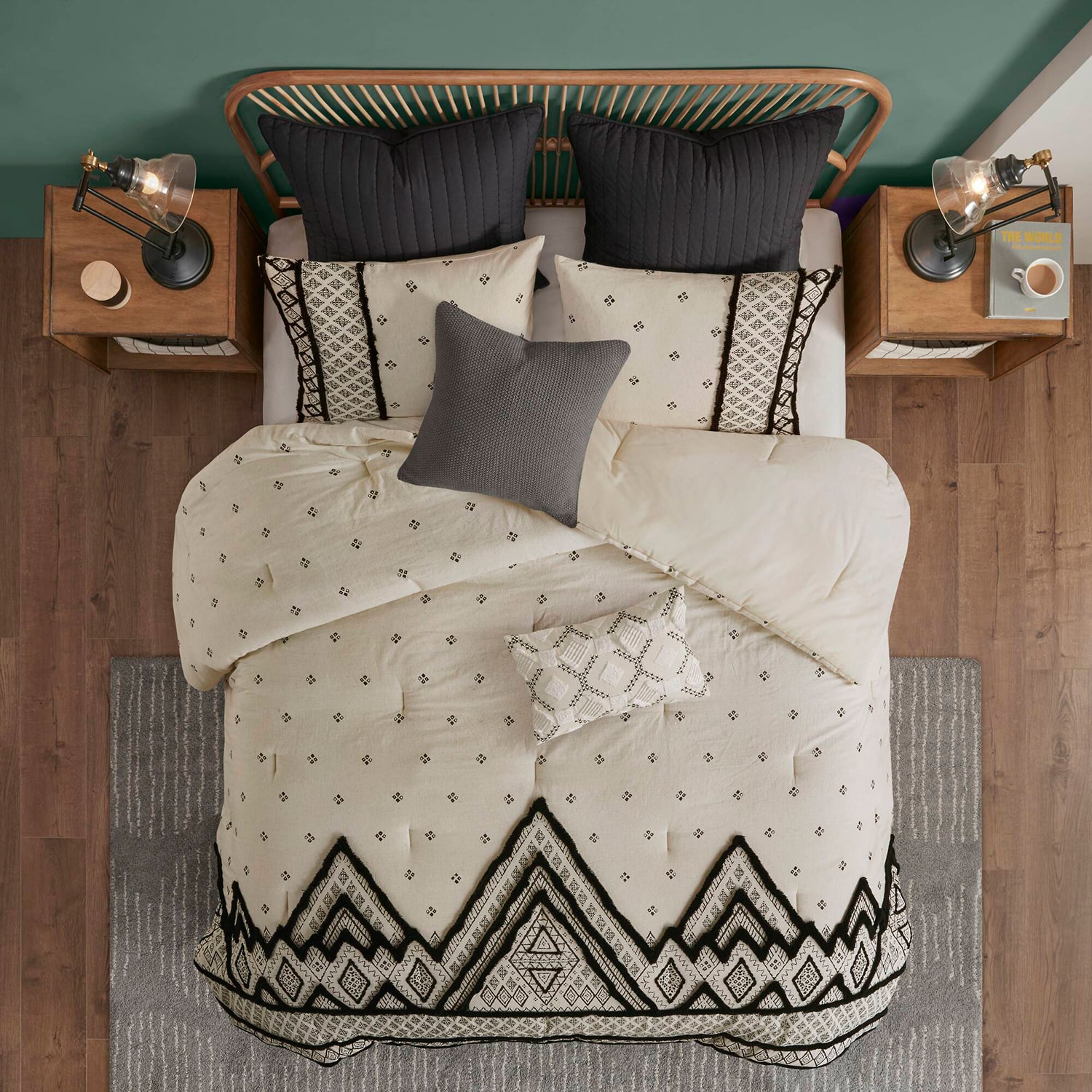 INK+IVY Marta 3 Piece Flax and Cotton Blended Comforter Set