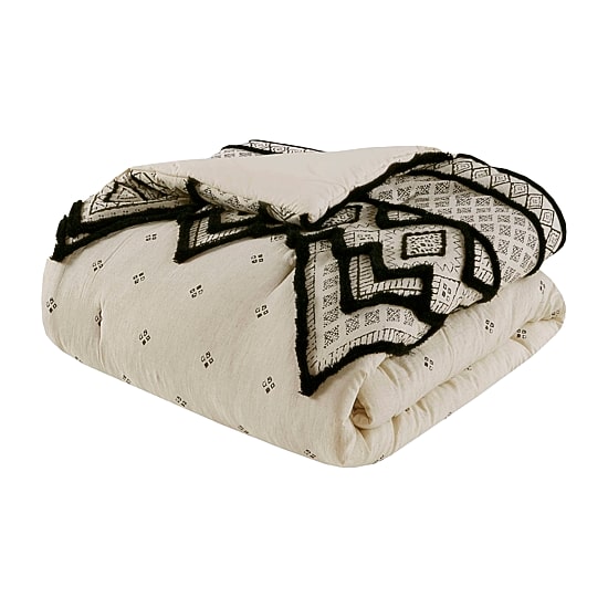 INK+IVY Marta 3 Piece Flax and Cotton Blended Comforter Set