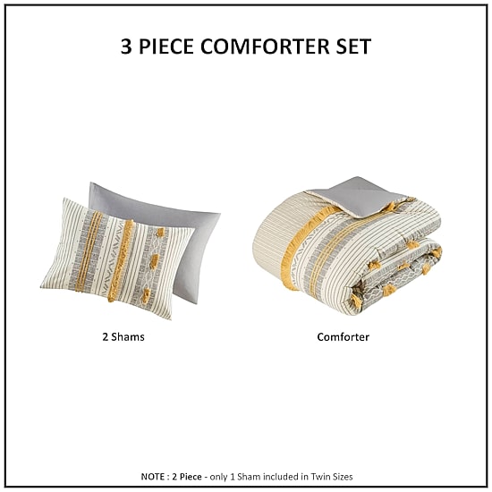 INK+IVY Cody 3 Piece Cotton Comforter Set